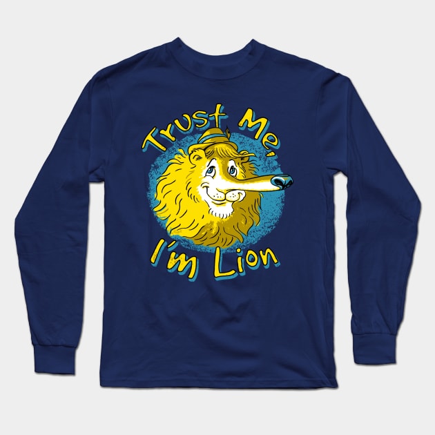 Lying Lion Long Sleeve T-Shirt by Mudge